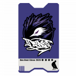 TrustNest – stilisierter Rabenkopf auf violettem Hintergrund